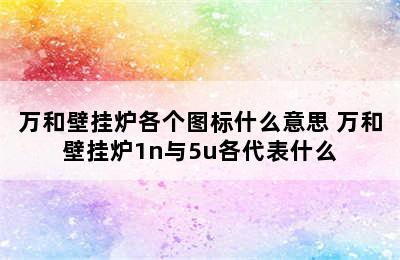 万和壁挂炉各个图标什么意思 万和壁挂炉1n与5u各代表什么